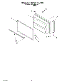 06 - Freezer Door parts for Whirlpool Refrigerator GT9SHKXKQ02 from AppliancePartsPros.com