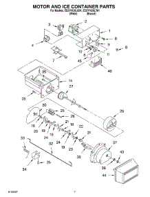 06 - Motor And Ice Container parts for Whirlpool Refrigerator ED2YHGXLT01 from AppliancePartsPros.com