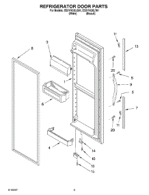 07 - Refrigerator Door parts for Whirlpool Refrigerator ED2YHGXLT01 from AppliancePartsPros.com