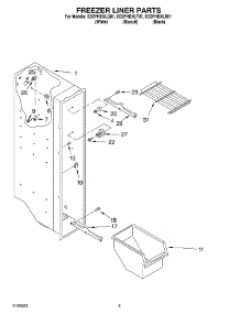 04 - Freezer Liner parts for Whirlpool Refrigerator ED2FHEXLQ01 from AppliancePartsPros.com