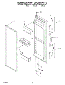 06 - Refrigerator Door parts for Whirlpool Refrigerator ED2FHEXLQ01 from AppliancePartsPros.com