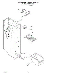 03 - Freezer Liner parts for Whirlpool Refrigerator ED0GTQXKQ04 from AppliancePartsPros.com