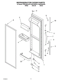 06 - Refrigerator Door Parts parts for Whirlpool Refrigerator ED5FHGXKB03 from AppliancePartsPros.com