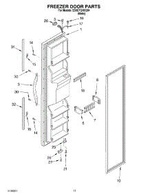 07 - Freezer Door parts for Whirlpool Refrigerator ED0GTQXKQ04 from AppliancePartsPros.com