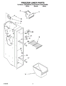 04 - Freezer Liner parts for Whirlpool Refrigerator ED2CHQXKT03 from AppliancePartsPros.com
