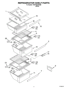 03 - Refrigerator Shelf parts for Whirlpool Refrigerator 7ED7FHGXKQ00 from AppliancePartsPros.com