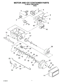 05 - Motor And Ice Container parts for Whirlpool Refrigerator ED0GTQXKQ03 from AppliancePartsPros.com
