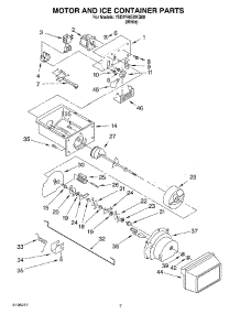 05 - Motor And Ice Container parts for Whirlpool Refrigerator 7ED7FHGXKQ00 from AppliancePartsPros.com