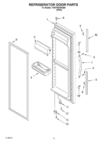 06 - Refrigerator Door parts for Whirlpool Refrigerator 7ED7FHGXKQ00 from AppliancePartsPros.com