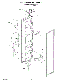 07 - Freezer Door parts for Whirlpool Refrigerator 7ED7FHGXKQ00 from AppliancePartsPros.com