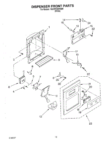 08 - Dispenser Front parts for Whirlpool Refrigerator 7ED7FHGXKQ00 from AppliancePartsPros.com