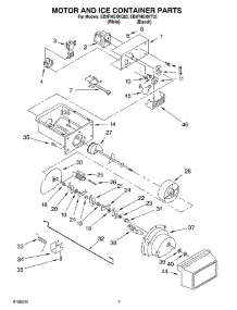 05 - Motor And Ice Container parts for Whirlpool Refrigerator ED2FHGXKT03 from AppliancePartsPros.com