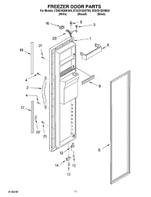 08 - Freezer Door parts for Whirlpool Refrigerator ED2CHQXKB03 from AppliancePartsPros.com