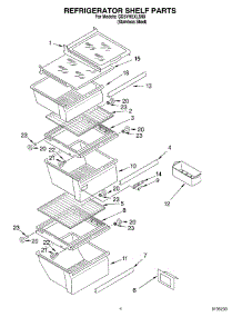 03 - Refrigerator Shelf parts for Whirlpool Refrigerator GD5YHEXLS00 from AppliancePartsPros.com