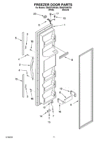 07 - Freezer Door parts for Whirlpool Refrigerator ED2GTQXKT03 from AppliancePartsPros.com