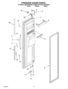 08 - Freezer Door parts for Whirlpool Refrigerator ED2CHQXKB04 from AppliancePartsPros.com