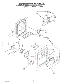 09 - Dispenser Front parts for Whirlpool Refrigerator ED2CHQXKB04 from AppliancePartsPros.com