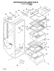 02 - Refrigerator Liner parts for Whirlpool Refrigerator ED0GTKXKQ03 from AppliancePartsPros.com