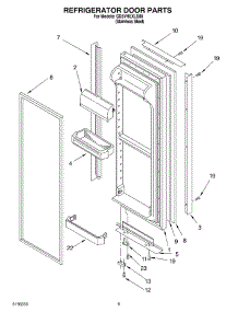 06 - Refrigerator Door parts for Whirlpool Refrigerator GD5YHEXLS00 from AppliancePartsPros.com