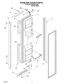 07 - Freezer Door parts for Whirlpool Refrigerator GD5YHEXLS00 from AppliancePartsPros.com