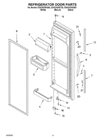 06 - Refrigerator Door Parts parts for Whirlpool Refrigerator ED5CHQXKQ02 from AppliancePartsPros.com
