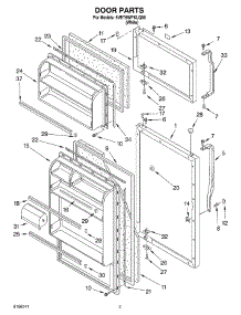 02 - Door parts for Whirlpool Refrigerator 5VET6WPKLQ00 from AppliancePartsPros.com