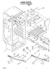 03 - Liner parts for Whirlpool Refrigerator 5VET6WPKLQ00 from AppliancePartsPros.com