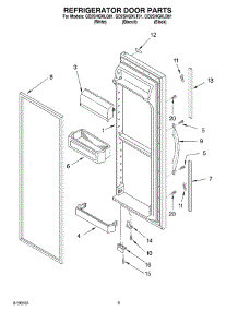 07 - Refrigerator Door parts for Whirlpool Refrigerator GD2SHGXLQ01 from AppliancePartsPros.com