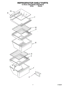 03 - Refrigerator Shelf parts for Whirlpool Refrigerator ED2GTQXKT02 from AppliancePartsPros.com
