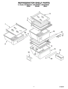 03 - Refrigerator Shelf parts for Whirlpool Refrigerator ED2CHQXKQ01 from AppliancePartsPros.com
