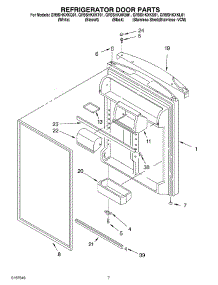 04 - Refrigerator Door parts for Whirlpool Refrigerator GR9SHKXKT01 from AppliancePartsPros.com