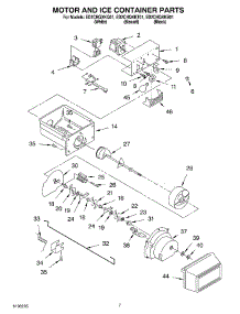 06 - Motor And Ice Container parts for Whirlpool Refrigerator ED2CHQXKT01 from AppliancePartsPros.com