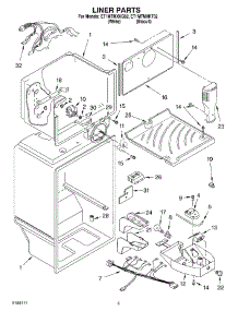 03 - Liner parts for Whirlpool Refrigerator ET1MTMXKQ02 from AppliancePartsPros.com