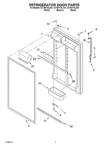 04 - Refrigerator Door parts for Whirlpool Refrigerator GT1SHTXLT01 from AppliancePartsPros.com