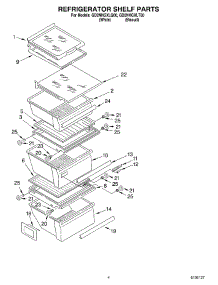 03 - Refrigerator Shelf parts for Whirlpool Refrigerator GD2NHGXLQ00 from AppliancePartsPros.com