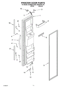 08 - Freezer Door parts for Whirlpool Refrigerator GD2NHGXLQ00 from AppliancePartsPros.com