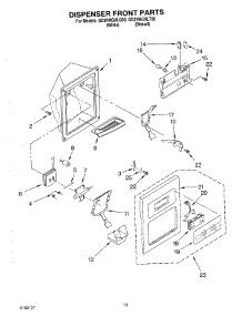 09 - Dispenser Front parts for Whirlpool Refrigerator GD2NHGXLQ00 from AppliancePartsPros.com