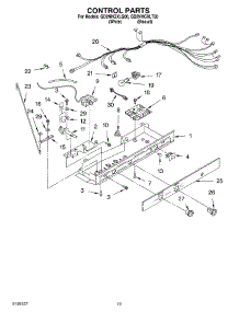 12 - Control parts for Whirlpool Refrigerator GD2NHGXLT00 from AppliancePartsPros.com