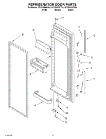 06 - Refrigerator Door parts for Whirlpool Refrigerator GD2SHAXKB03 from AppliancePartsPros.com