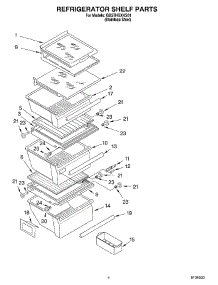 03 - Refrigerator Shelf parts for Whirlpool Refrigerator GD5THGXKS01 from AppliancePartsPros.com