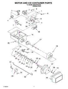 05 - Motor And Ice Container parts for Whirlpool Refrigerator GD5THGXKS01 from AppliancePartsPros.com