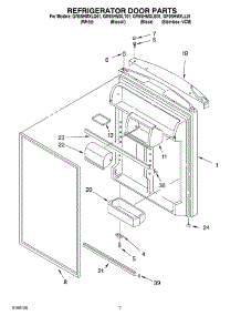04 - Refrigerator Door parts for Whirlpool Refrigerator GR9SHMXLT01 from AppliancePartsPros.com