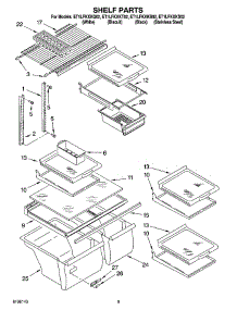 05 - Shelf Parts, Optional Parts parts for Whirlpool Refrigerator ET1LFKXKQ02 from AppliancePartsPros.com