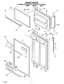 02 - Door Parts parts for Whirlpool Refrigerator ET1FTTXKB02 from AppliancePartsPros.com