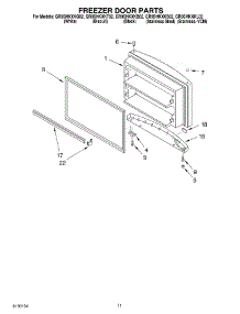 06 - Freezer Door, Optional parts for Whirlpool Refrigerator GR9SHKXKB02 from AppliancePartsPros.com