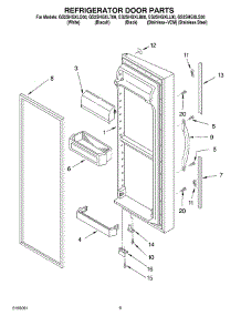 07 - Refrigerator Door parts for Whirlpool Refrigerator GS2SHGXLB00 from AppliancePartsPros.com
