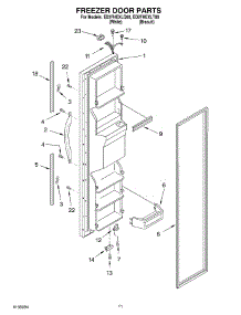 07 - Freezer Door parts for Whirlpool Refrigerator ED2FHEXLQ00 from AppliancePartsPros.com