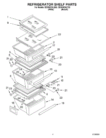 03 - Refrigerator Shelf parts for Whirlpool Refrigerator GD5NHGXLQ00 from AppliancePartsPros.com
