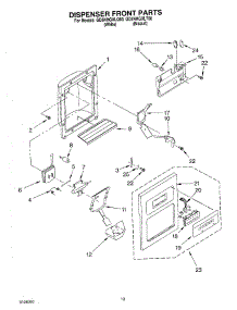 08 - Dispenser Front parts for Whirlpool Refrigerator GD5NHGXLQ00 from AppliancePartsPros.com