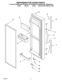 06 - Refrigerator Door parts for Whirlpool Refrigerator GS5SHGXLQ00 from AppliancePartsPros.com